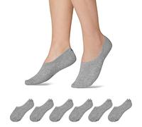 Snocks Chaussettes Invisibles Homme et Femme - Lot de 6 - Socquettes Antidérapantes en Coton Bio Certifié, Respirantes pour Sneakers et Mocassins - Adaptation Parfaite - Taille 43-46