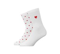 SNOCKS Chaussettes rouge / blanc, Taille 39-42