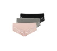 Snocks Culotte Femme Coton Lot de 3 - Slip Biologique à Taille Basse avec Dentelle Douce, sans Étiquette, sans Couture, sans Pression, Style Sensuel - sous Vêtements Féminins L