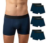 Snocks Lot de 6 Boxer Homme Coton Bio: Respirant, Confortable et Agrèable - Caleçon Homme Taille L - Bleu
