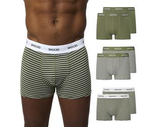 Snocks Lot de 6 boxers pour homme en coton bio sans taille élastique (tailles S à 4XL), M
