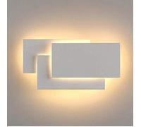 SNOGOLD 24W LED Applique Murale Interieur Blanc, Lampe Murale Lumière Blanc Chaud pour Couloir Escalier Salon Chambre