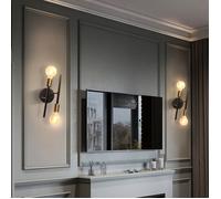 SNOGOLD 2X Applique Murale / Plafonnier Moderne Vintage à 2 E27 Lumières, Lampe de Plafond en Métal Éclairage de Chambre Salon Café