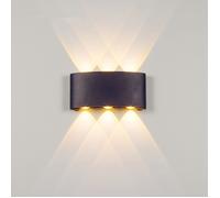 SNOGOLD Applique Murale Extérieur Moderne 6W Lampe Murale en Aluminium Lumière Chaude Éclairage Étanche en Aluminium, Noir