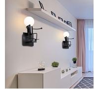 SNOGOLD Applique Murale Industrielle Intérieur Humanoïde Designe Noir, Rétro E27 Luminaire en Métal pour Salon Cuisine