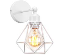 SNOGOLD Applique Murale Vintage Industriel Blanc en Métal E27 Lampe Murale Interieur Rétro Réglable 180° pour Cuisine Chambre