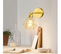 SNOGOLD Applique Murale Vintage Industriel Doré en Métal E27 Lampe Murale Interieur Rétro Réglable 180° pour Cuisine Chambre
