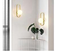 SNOGOLD LOT DE 2 Applique Murale Interieur Moderne Lampe de Chevet Minimaliste Doré, E27 Luminaire pour Salon Couloir Chambre