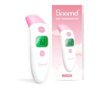 Snomd Thermomètre frontal et auriculaire numérique sans contact infrarouge pour bébé, adulte avec alarme de fièvre, fonction mémoire, interrupteur °F/°C