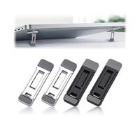 SNOMEL Lot de 4 rehausseurs de clavier auto-adhésifs réglables pour ordinateur portable, mini support invisible et pliable pour clavier de bureau, lit, voyage, refroidissement en alliage