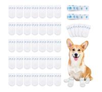 SNOMEL Lot de 40 chaussons jetables imperméables pour protection des pattes, chaussures antidérapantes pour chien avec bandage auto-adhésif réglable pour chiens de petite et moyenne taille