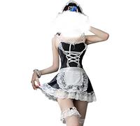 SNOMYRS Costume de soubrette en dentelle pour femme - Costume Anime Cosplay - Lingerie - Jeu de rôle - Tablier coquin