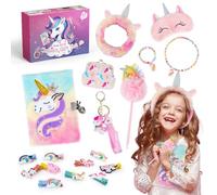 snookids Jouets Licorne, Cadeaux Licorne Pour Filles, Coffret de Bricolage Pour Enfants, Journal Intime Avec Cadenas, Collier, Bracelet Cadeau d'anniversaire Pour Filles de 3 4 5 6 7 8 Ans