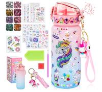 snookids Licorne Cadeau Fille 4 5 6 7 8 9 ans DIY Gourde Bricolage Fille 5 6 7 8 9 10 ans Bouteille d'eau Diamond Painting Kit de bricolage Jouet créatif pour enfants Cadeau d'anniversaire