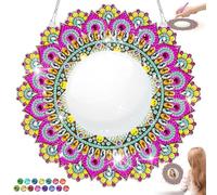 snookids Miroir de Peinture Diamant pour Enfants, Mandalas, kit de Bricolage pour Filles, Jouet de Maquillage, Miroir de Maquillage, Cadeau pour Filles de 6, 7, 8, 9, 10, 11, 12 Ans