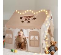 snookids Tente Enfants Interieure - Maison de Jeu intérieure pour Enfants avec Tapis, lumières, pendentifs Arc-en-Ciel et Drapeau étoilé, Tente de Jeu tipi pour la décoration de Chambre d'enfants