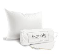 SnooozeGo Oreiller de voyage doux et léger pour avion, hôtel ou camping - Coussin de soutien alternatif au duvet pour les personnes dormant sur le côté et le dos, sac en coton inclus (55 x 42 cm)