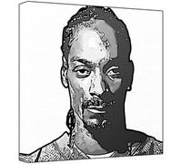 Snoop Dogg - Pop Art Impression sur toile Multicolore Fond blanc 30 x 30 x 2,5 cm