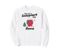 Snoopy and Woodstock Scène de Noël enneigée Sweatshirt, Unisexe pour Adultes, Blanc, L