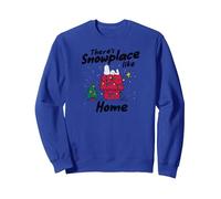Snoopy and Woodstock Scène de Noël enneigée Sweatshirt, Unisexe pour Adultes, Bleu Royal, M