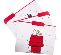 Snoopy Binders Set-Set Of 9 Folders And 3 Unique Go-Getter Designs,Embellished With Gold Foil On Durable Triple Score Card Stock
