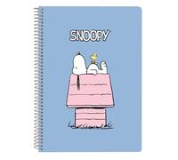 SNOOPY - Cahier quatrième 80 feuilles, couverture rigide, 1 design, idéal pour les enfants de différents âges, confortable et polyvalent, qualité et résistance, 15,5 x 22 cm