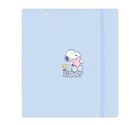 SNOOPY LOVE Classeur avec 4 anneaux de 35 mm, avec recharge, 100 feuilles A4, idéal pour les enfants de différents âges, confortable et polyvalent, qualité et résistance, 27 x 4 x 32 cm, bleu clair,