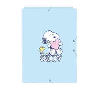 SNOOPY LOVE - Classeur Folio avec 3 rabats, idéal pour les enfants de différents âges, confortable et polyvalent, qualité et résistance, 26 x 36,5 cm, bleu clair, M, Décontracté