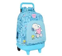 Safta Compact Snoopy Love Wheeled Backpack Bleu