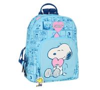 SNOOPY LOVE - Mini sac à dos pour un usage quotidien, idéal pour les enfants de différents âges, confortable et polyvalent, qualité et résistance, 25 x 13 x 30 cm, bleu clair, M, Décontracté