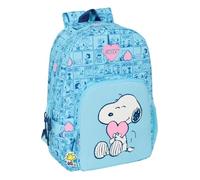 SNOOPY LOVE - Sac à dos d'école, adaptable au chariot, idéal pour les enfants de différents âges, confortable et polyvalent, qualité et résistance, bleu clair, M, Décontracté