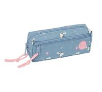 Trousse scolaire 3 compartiments Safta Peanuts Snoopy, Cœur (22x8,5cm)