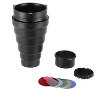 Snoot conique en métal avec grille en nid d'abeille, Kit de filtres de couleur 5 pièces