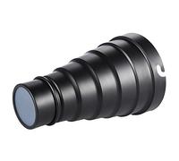 Snoot professionnel en alliage d'aluminium avec grille en nid d'abeille et 5 filtres de couleur pour Elinchrom, Impact, Calumet Genesis, têtes de flash Interfit - Léger et pour la photographie de