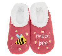 Snoozies! Pairables Bee Designs Pantoufles pour femme en polaire Sherpa super douce avec semelle antidérapante Tailles 36-42, Queen Bee., Small