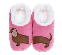 Snoozies! Pairables Chaussons en polaire Sherpa super doux avec semelle antidérapante pour femme, Teckel, Medium