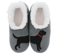 Snoozies Pairables Chaussons en polaire Sherpa super doux pour femme Tailles 36-42, Labrador noir, Large