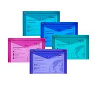 Snopake 10088 Polyfile Papier ministre Pochettes avec bouton-pression Electra Couleurs assorties (Lot de 5)