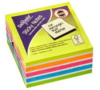 Snopake 11702 Cube de 450 notes adhésives Couleurs néon/assorties 76 x 76 mm 76mm x 76mm Multi Colour Rainbow Neon Mix