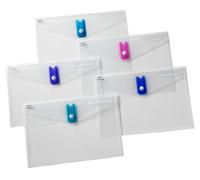 Snopake 15688 Polyfile A4 Popper Wallet File with Electra Colour USB/Memory Stick Pocket Classic Clear (Lot de 5)