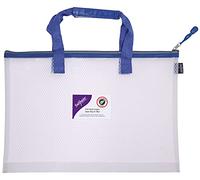 Snopake 15871 Sac de Transport en Maille EVA Haute capacité avec poignée de Transport Souple Transparent/Bleu Format A4 +