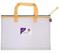 Snopake 15873 Sac de transport en maille EVA haute capacité avec poignée de transport souple Transparent/jaune Format A4 +