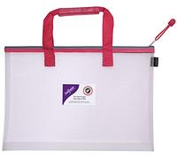 Snopake 15876 Sac de transport en maille EVA avec poignée de transport souple Transparent/rouge Format A3