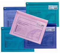 Snopake A5 255 x190 mm zippées S Transparent/assortiment de couleurs (Pack de 5)