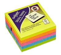 Snopake Adhésif Note Cube 76x76mm Neon/Couleurs assorties (450 Feuilles/Cube) ref 11702