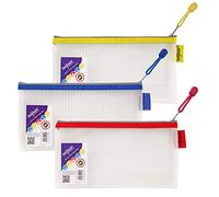 Snopake DL 15817 Lot de 3 sacs à fermeture Éclair en EVA ultra résistant Transparent 240 x 130 mm