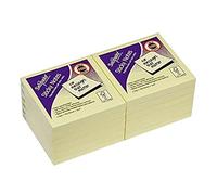 Snopake Lot de 12 blocs de notes repositionnables 100 feuilles par bloc Jaune 76 x 76 mm