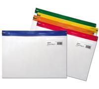 Snopake Lot de 5 pochettes zippées "S" Transparent/assortiment de couleurs 325 x 235 mm A4
