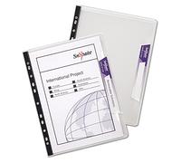 Snopake Réf 13727 Lot de 5 pochettes perforées avec onglet pour classeur à anneaux Transparent format A4