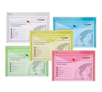 Snopake Sachet de 5 Chemises Polypropylène Format A4 à Bouton Pression Coloris Assortis Polyfile